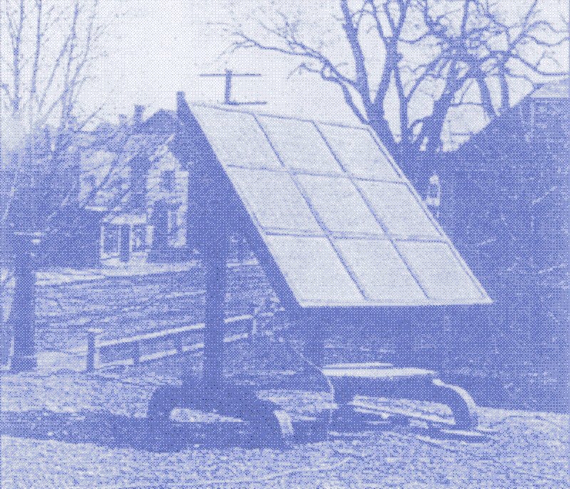 Oben: George Coves erstes Solarpanel, 1905 der Öffentlichkeit vorgestellt. Quelle: Technical World Magazine 11, nr.4, June 1909.