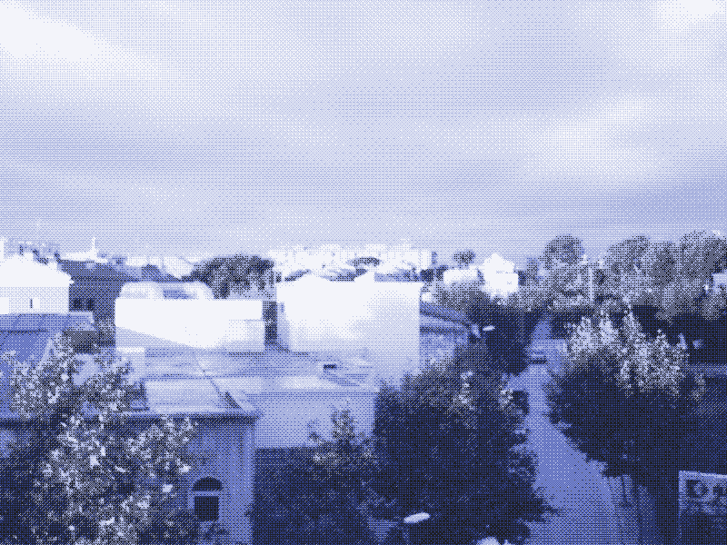 La vue depuis mon bureau à domicile.