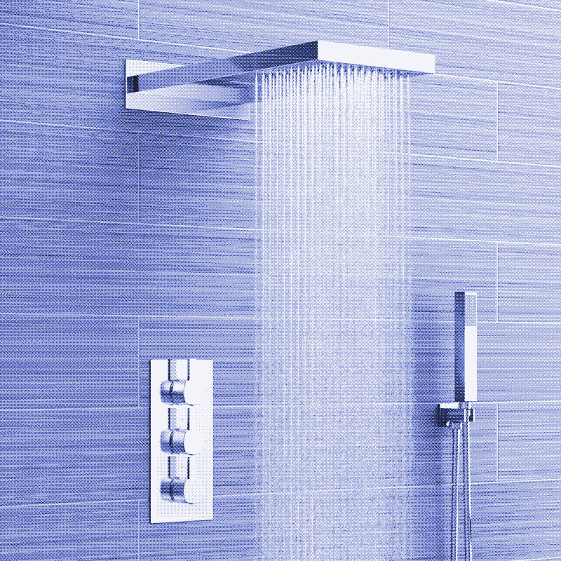 Um chuveiro de efeito chuva. Imagem: soak.com
